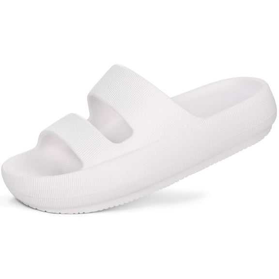 Litfun Cloud Slide Sandals for Women Soft Recovery Shower Shoes Orthopedic Slides with Arch Support, White