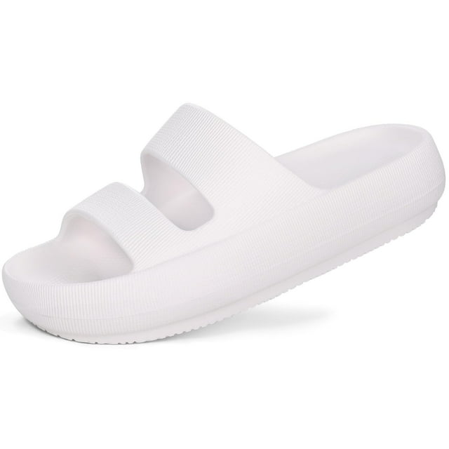 Litfun Cloud Slide Sandals for Women Soft Recovery Shower Shoes Orthopedic Slides with Arch Support, White