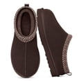 thumbnail image 1 of Litfun Genuine Suede Slippers for Women Cozy Winter House Shoes Fuzzy Memory Foam House Slippers, Coffe, 1 of 7