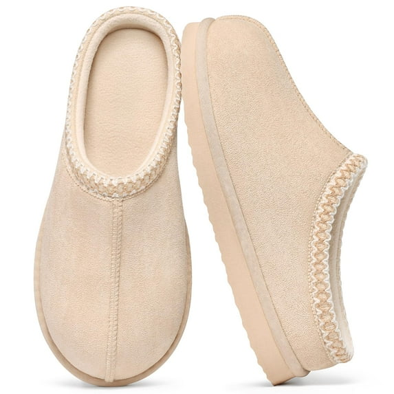 Litfun Memory Foam Slippers for Women Men Cozy Warm House Shoes Indoor and Outdoor, Apricot