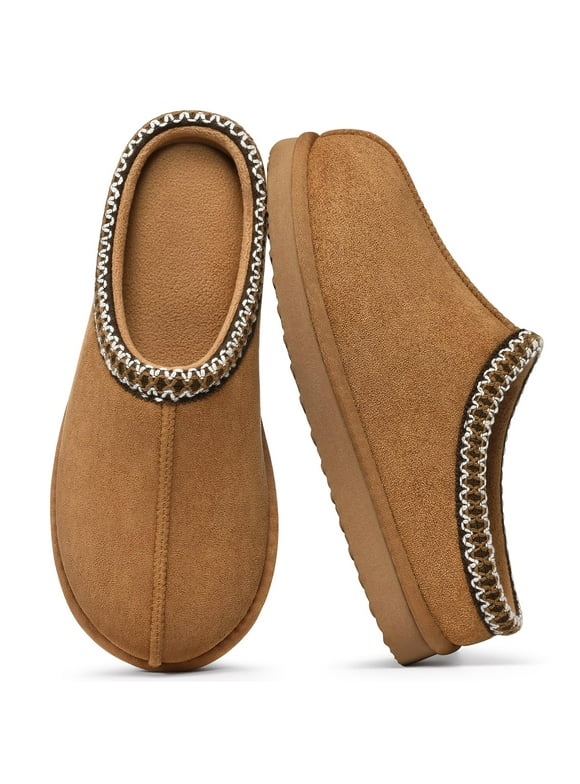 Memory Foam Slippers for Women Men Cozy Warm House Shoes Indoor and Outdoor, Khaki