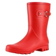 thumbnail image 1 of Litfun Mid Calf Rain Boots for Women Waterproof Garden Shoes, Red, Size 6, 1 of 6