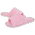 thumbnail image 1 of Litfun Open Toe Slippers for Women Comfort Terry Cloth House Slippers Memory Foam Slide Slippers, Pink, 1 of 7
