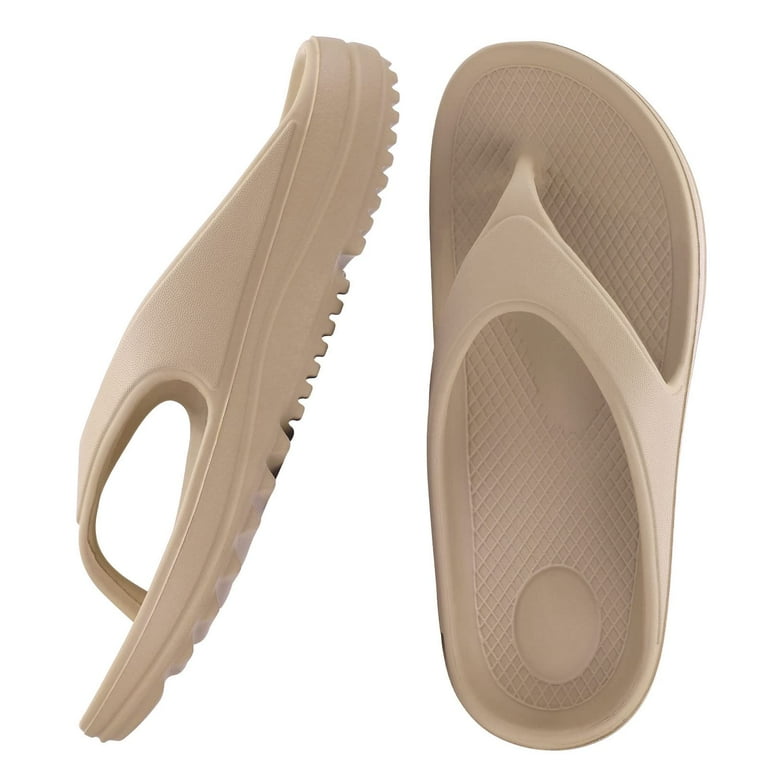 Litfun Orthotic Flip Flops for Women Khaki, Pillow Soft  display picture 1