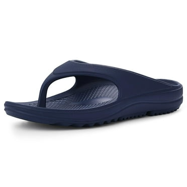 Litfun Orthotic Flip Flops for Women, Pillow Soft Recovery Thong Sandals Slippers, Summer Beach Shoes with Arch Support, Navy