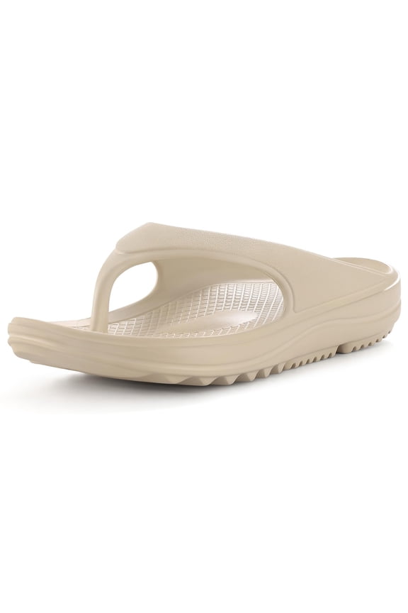 Orthotic Flip Flops for Women, Pillow Soft Recovery Thong Sandals Slippers, Summer Beach Shoes with Arch Support, Nude