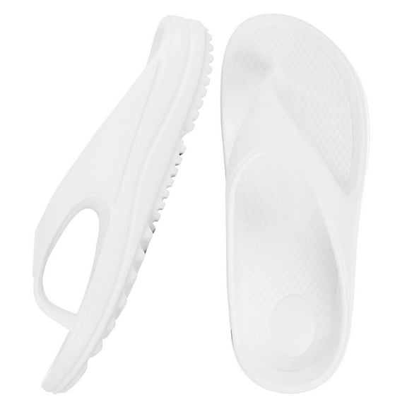 Litfun Orthotic Flip Flops for Women, Pillow Soft Recovery Thong Sandals Slippers, Summer Beach Shoes with Arch Support, White