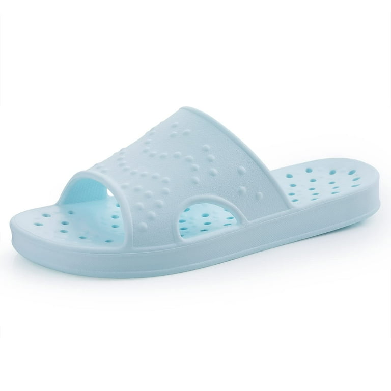 Litfun Shower Shoes for Women Men, Quick Drying Non Slip Bath Slippers, Shower Sandals with Drain Holes, Light Blue Litfun Shower Shoes for Women Men, Quick Drying Non Slip Bath Slippers, Shower Sandals with Drain Holes, Light Blue