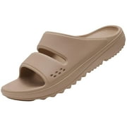 Litfun Slide Sandals for Women, Thick Sole Non-Slip Slide Slippers with Arch Support, Khaki