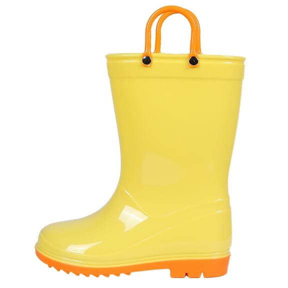 Litfun Toddler Kids Rain Boots for Boys Girls, Size 2 Big Kid, Yellow