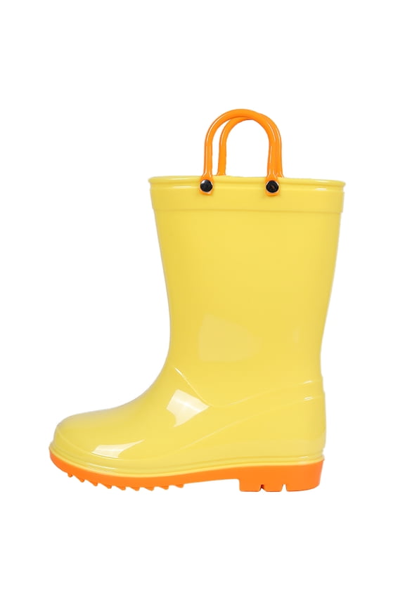 Toddler Kids Rain Boots for Boys Girls, Size 2 Big Kid, Yellow