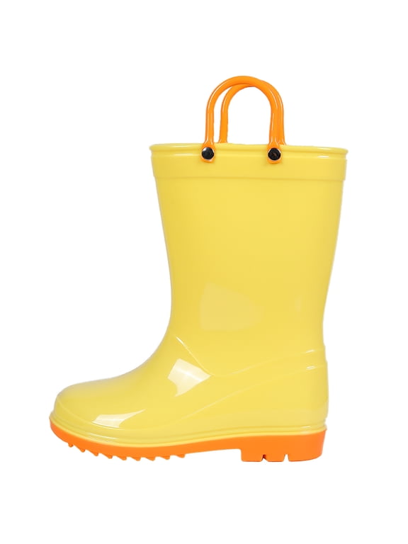 Toddler Kids Rain Boots for Boys Girls, Size 3 Big Kid, Yellow