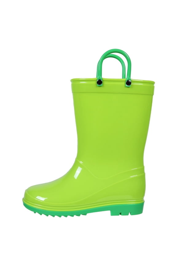 Toddler Kids Rain Boots for Boys Girls, Size 4 Big Kid, Green