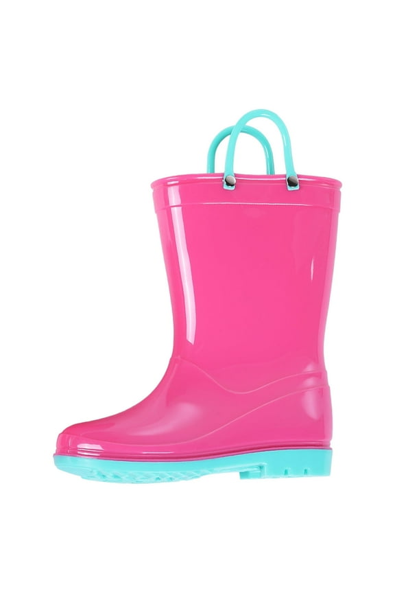 Toddler Kids Rain Boots for Boys Girls, Size 6 Toddler, Rose Pink