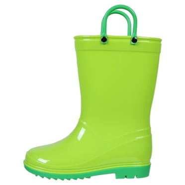 Litfun Toddler Kids Rain Boots for Boys Girls, Size 7 Toddler, Green