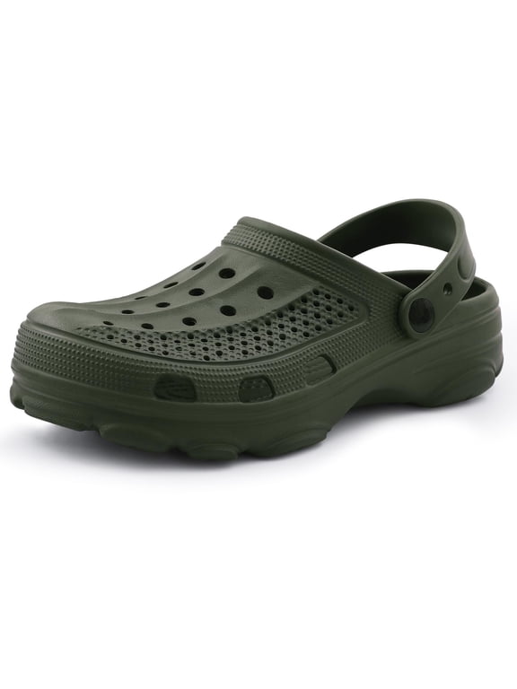 Unisex Garden Clogs Shoes with Arch Support Soft Slip-on Sandals for Women and Men, Army Green, 7.5-8 Women/6-6.5 Men