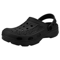 Litfun Unisex Garden Clogs Shoes with Arch Support Soft Slip-on Sandals for Women and Men, Black, 7.5-8 Women/6-6.5 Men