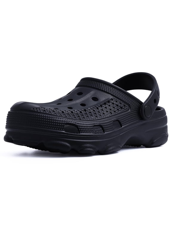 Unisex Garden Clogs Shoes with Arch Support Soft Slip-on Sandals for Women and Men, Black, 7.5-8 Women/6-6.5 Men