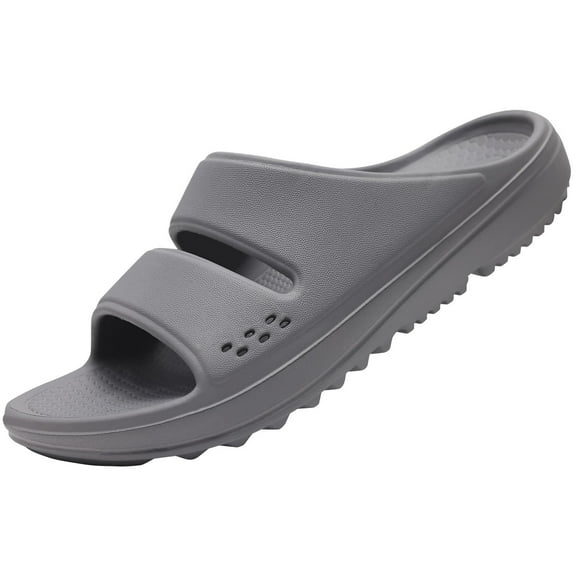 Litfun Slide Sandals for Women, Thick Sole Non-Slip Slide Slippers with Arch Support, Grey
