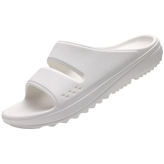 Litfun Slide Sandals for Women, Thick Sole Non-Slip Slide Slippers with Arch Support, White