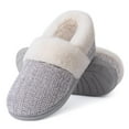 thumbnail image 1 of Litfun Women's Chenille Knit House Shoes Fleece Lined Memory Foam House Slippers, Grey, Size 7-8, 1 of 7