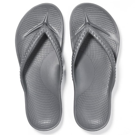 Litfun Women's Flip Flops Summer Beach Thong Sandals Orthopedic Slide Sandals for Arch Support, Grey