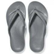 Litfun Womens Flip Flops Summer Beach Thong Sandals Orthopedic Slide Sandals for Arch Support, Grey