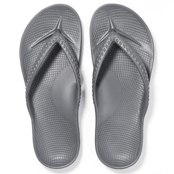 Litfun Women's Flip Flops Summer Beach Thong Sandals Orthopedic Slide Sandals for Arch Support, Grey