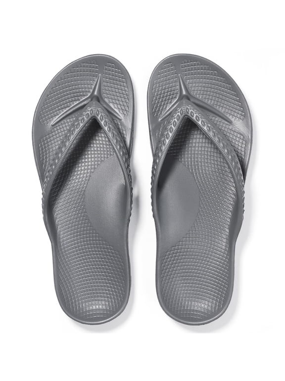 Women's Flip Flops Summer Beach Thong Sandals Orthopedic Slide Sandals for Arch Support, Grey