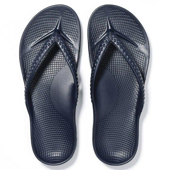 Litfun Women's Flip Flops Summer Beach Thong Sandals Orthopedic Slide Sandals for Arch Support, Navy