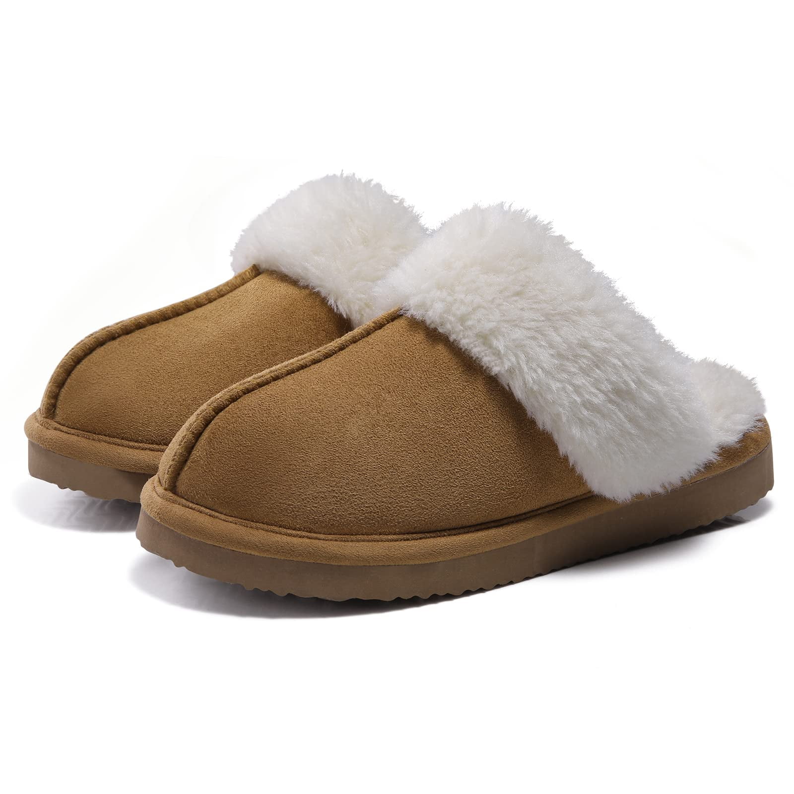 Men's Cozy Memory Foam Slippers with Fuzzy Wool-like Lining, Slip-on  Washable Indoor Outdoor House Shoes (38-39cm,Red) - Walmart.com