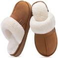 thumbnail image 1 of Litfun Women's Fuzzy Memory Foam Slippers Warm Comfy Winter House Shoes, Buckle Chestnut, Size 9-10, 1 of 7