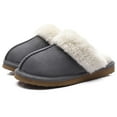 thumbnail image 1 of Litfun Women's Fuzzy Memory Foam Slippers Warm Comfy Winter House Shoes, Grey, Size 6, 1 of 8