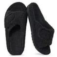 thumbnail image 1 of Litfun Women's Fuzzy Orthopedic Slippers with Arch Support Open Toe House Shoes for Plantar Fasciitis, Black, 1 of 8