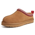 thumbnail image 1 of Litfun Women's Suede Fuzzy Slippers Winter House Shoes Cozy Mini Boots for Indoor Outdoor, Brown, 1 of 7