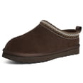 thumbnail image 1 of Litfun Women's Suede Fuzzy Slippers Winter House Shoes Cozy Mini Boots for Indoor Outdoor, Coffee, 1 of 7
