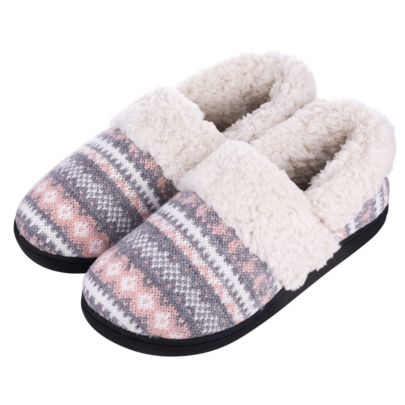 Litfun Women's Memory Foam House Shoes Warm Comfy Fuzzy House Slippers ...