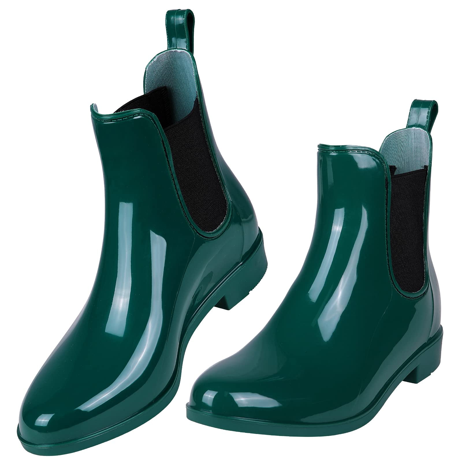 Litfun Women's Short Ankle Rain Boots Lightweight Chelsea Booties Rubber Waterproof Garden Rain