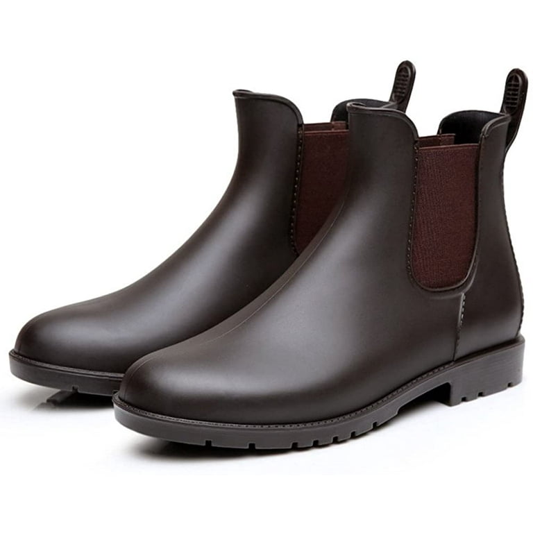 Brown chelsea rain boots 2025