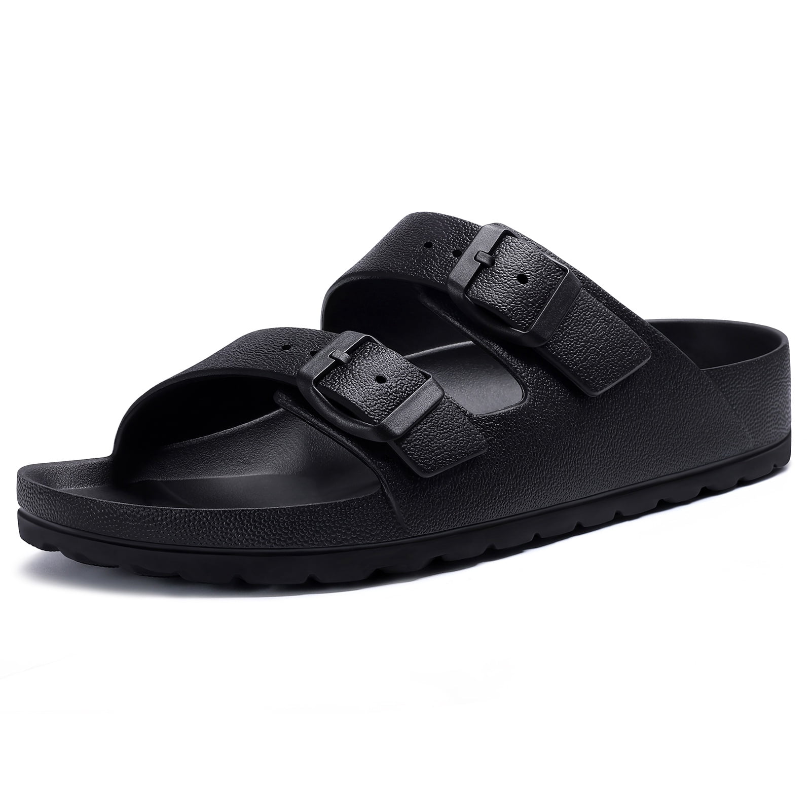 Women's Slide Sandals with Adjustable Buckles Summer Arch Support Beach Sandals, Black