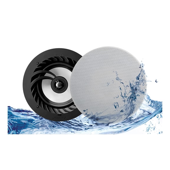 Lithe Audio 03211 Bluetooth Wireless 6.5" Ceiling Speakers, IP44 Rated (1 Master & 1 Passive)