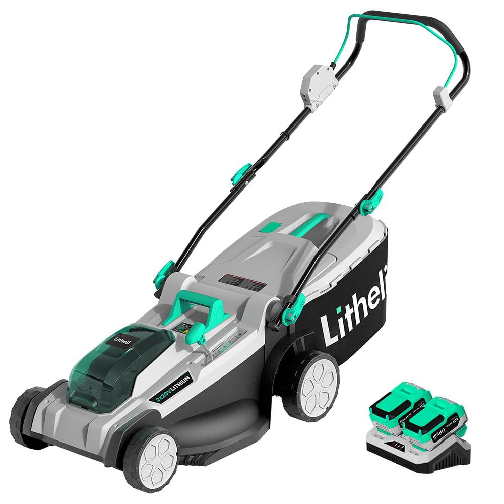 Litheli 2*20V 17″ Cordless Lawn Mower with Brushless Motor + 2*4.0Ah Battery & Charger Sansujyuku sansujyuku.com