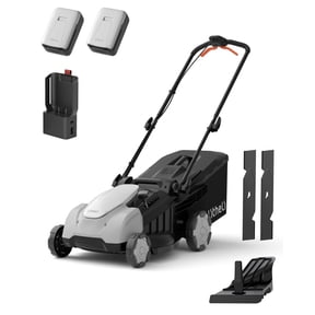 Litheli 40V Cordless Electric Lawn Mower, 17" Brushless Motor, 6-Position Height Adjustment, with 2 x 5.0Ah Battery, for Lawns & Gardens