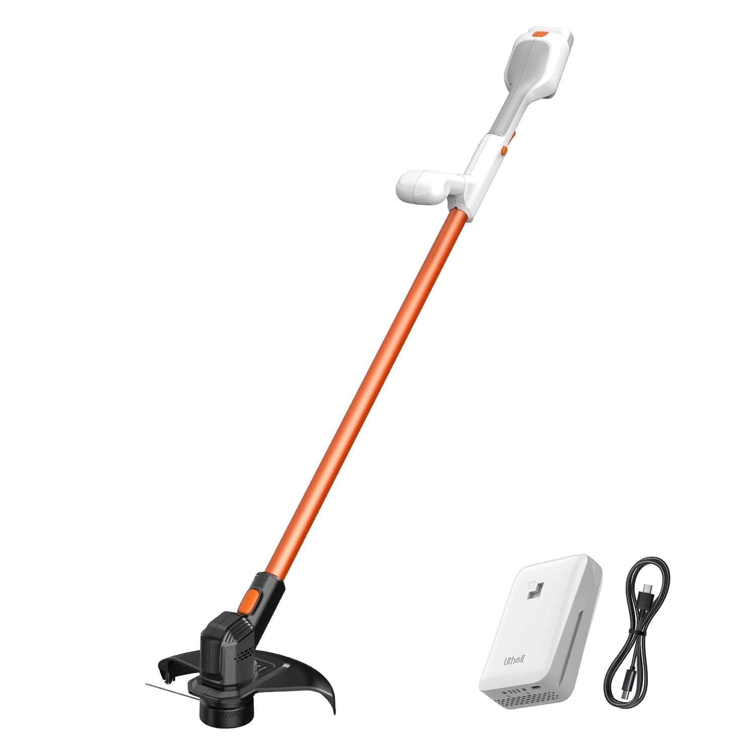 Litheli 20V 12" Cordless String Trimmer, Battery Powered Grass Trimmer & Wheeled Edger, with 2.0Ah Battery, for Garden, Yard and Farm