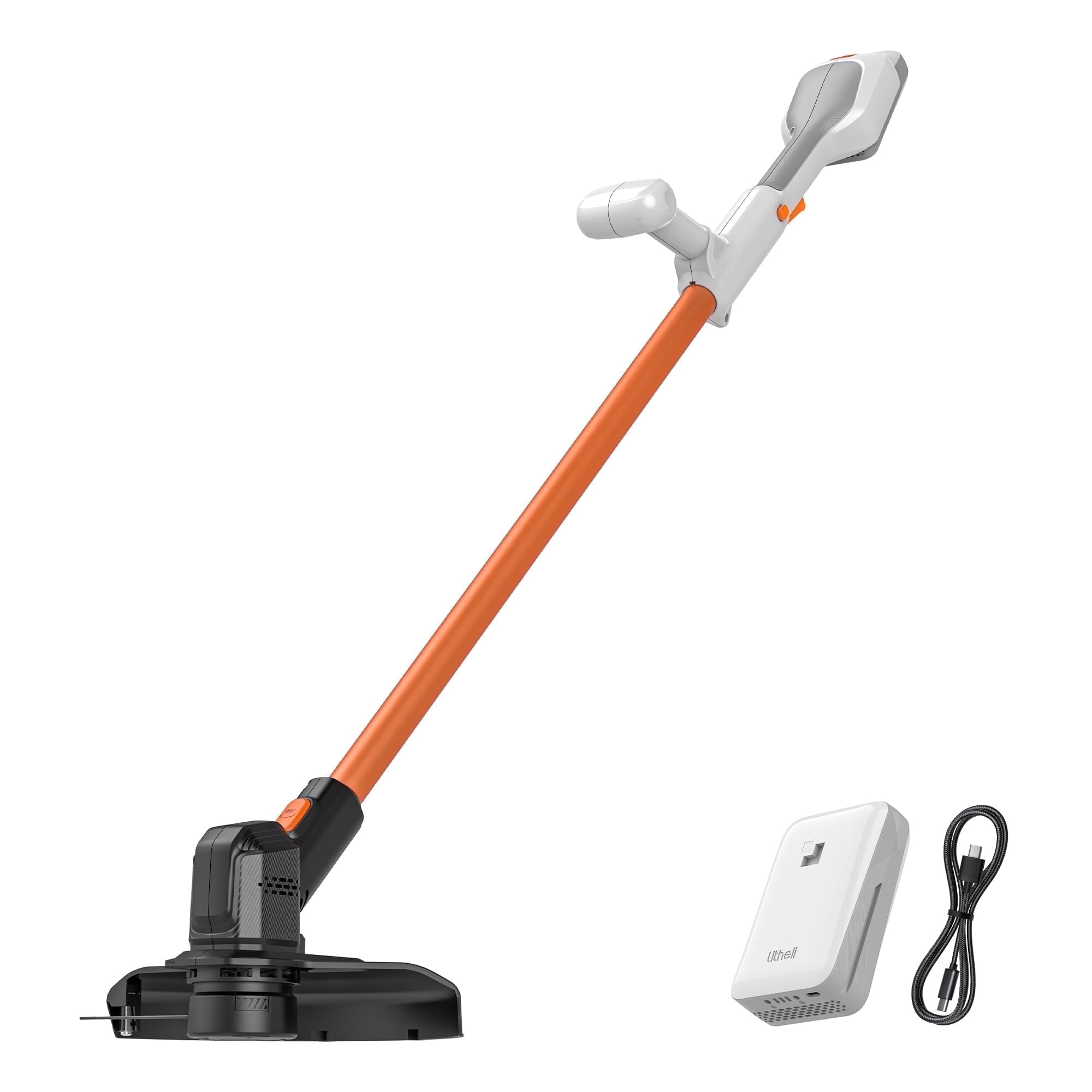 Litheli 20V 12" Cordless String Trimmer, Battery Powered Grass Trimmer & Wheeled Edger, With 2.5Ah Battery, for Garden, Yard and Farm
