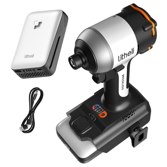 Litheli 20V Cordless Impact Driver, 1/4" Brushless Hex Driver, 230N.m Brushless High Torque Impact Gun with 2.0Ah Battery for Home & Car