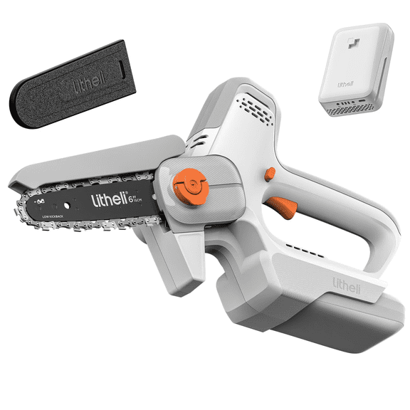Litheli 5.8" Portable Cordless Chainsaw powered by a 2.5Ah Battery, 20V Mini Chainsaw with Automatic Chain Lubrication, Double Safety Clasp, Suitable for Branches, Yards, Home and Garden
