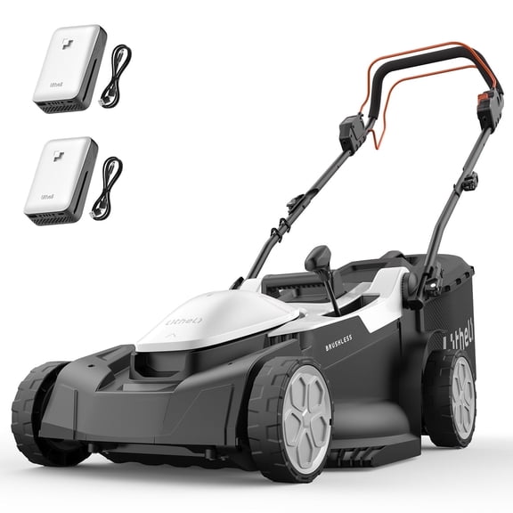 Litheli Cordless Brushless Self-Propelled Lawn Mower , 40V 18" Electric Lawn Mower, with 2*4.0Ah Battery