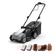 Litheli 40V Cordless Electric Lawn Mower, 15-Inch, Brushless Motor, 5-Position Height Adjustment, with 2 x 5.0Ah Battery and Charger, for Lawns & Gardens
