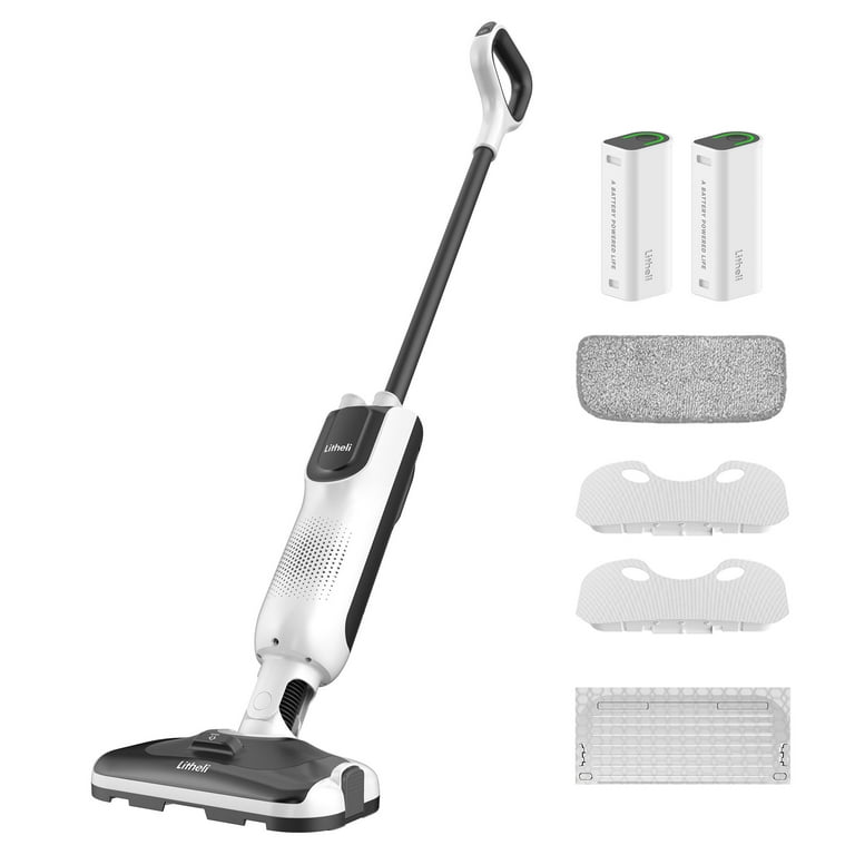 Litheli Cordless Vacuum Mop Cleaner, 2-in-1 Hard Floor Stick Vacuum, Wet  Dry Mop, 2 Disposable Dust Boxes, 14 Disposable Pads & 1 Washable Pad, 2